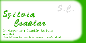 szilvia csaplar business card